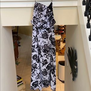 LILLIE RUBIN Black Grey Beaded Floral Dress